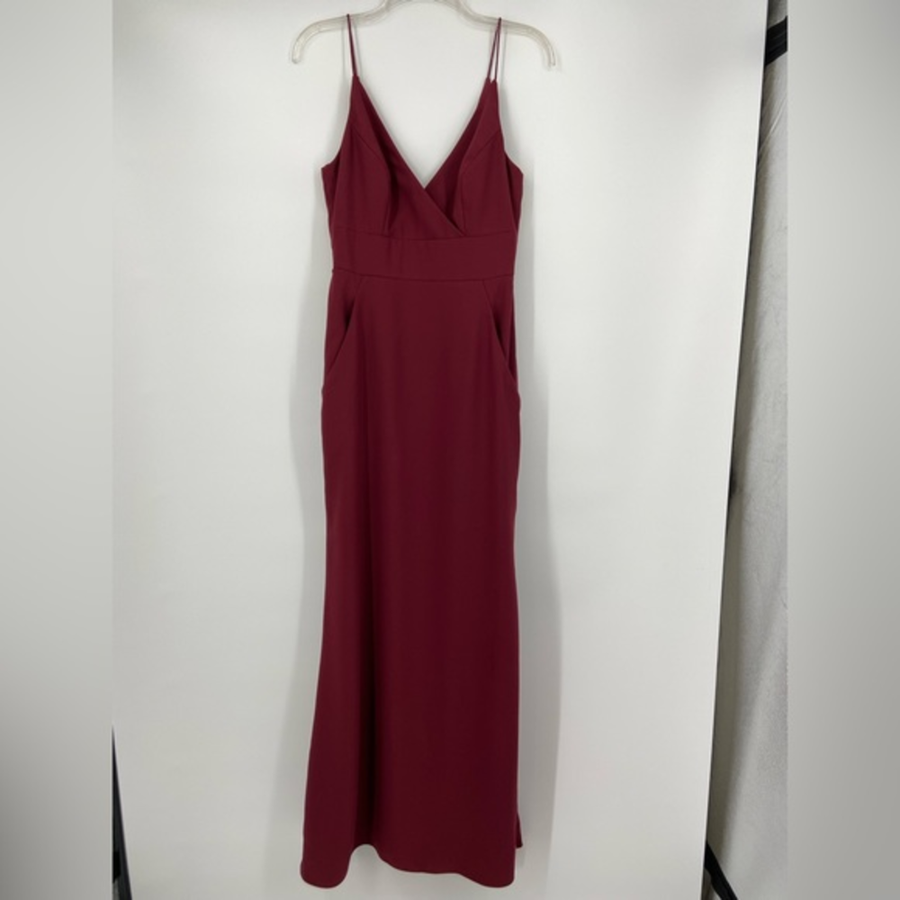 NWT, After Six, Maroon Sleeveless Evening Maxi Gown, with POCKETS, size 4